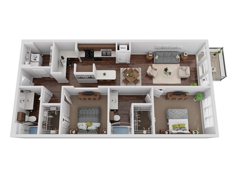 bedroom floor plan an in 3d